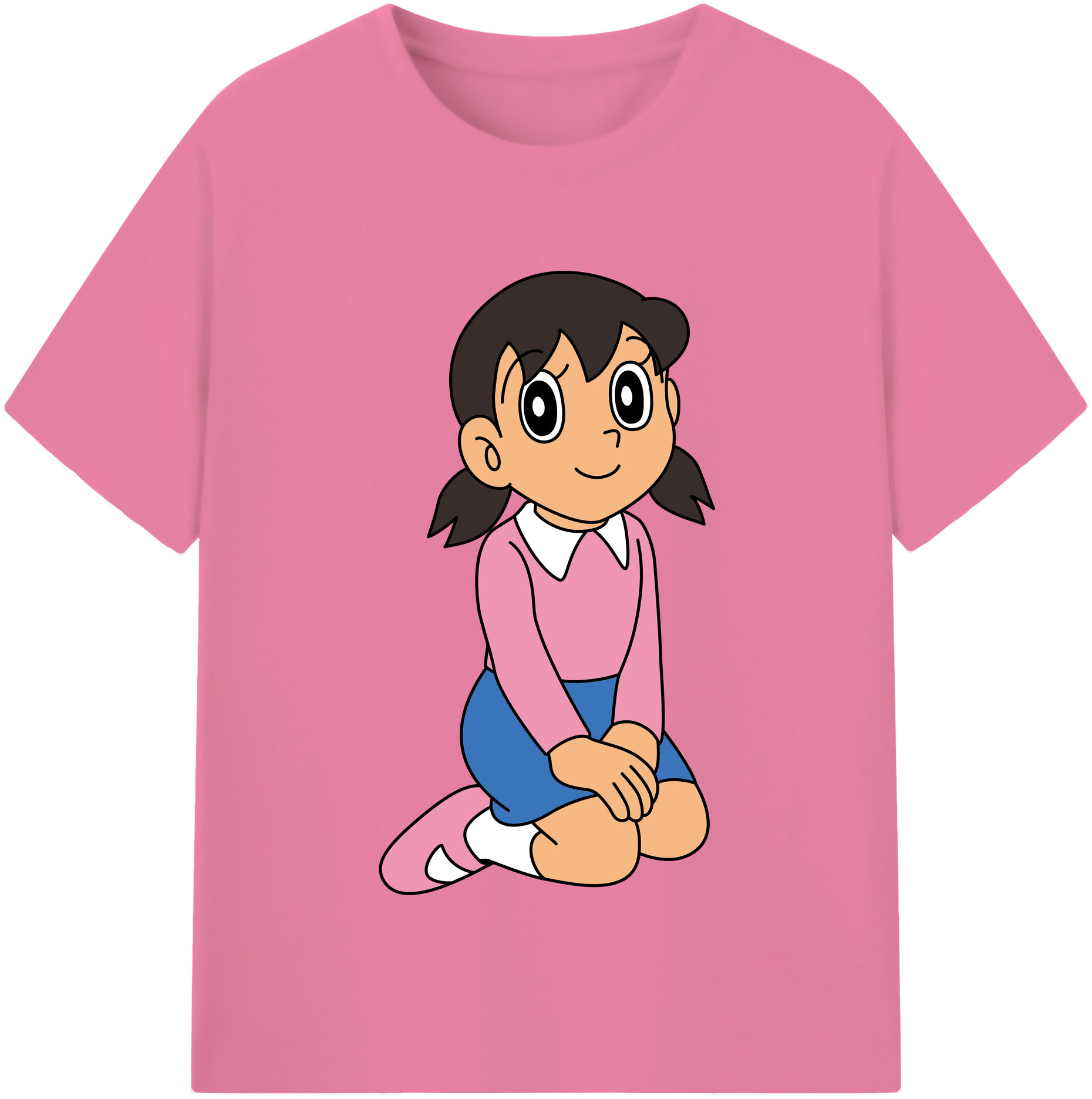 （画像用） ドラえもん みなもと しずか Doraemon Shizuka Minamoto 綿100％半袖Tシャツ（フロントプリント）